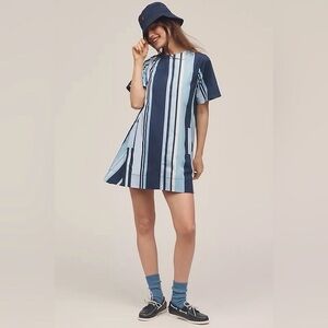 Maeve Short-Sleeve Crew-Neck Swing Mini Dress